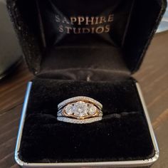 Reposting This Beautiful Ring Set. Loved It, But Never Worn It. The Full Description Is On The Last Photo. Questions? Leave A Comment Below! Jewelry Sapphire, Beautiful Ring, Bridal Set, White Rose Gold, Bridal Sets, White Rose, Legend Of Zelda, Womens Jewelry Rings, Ring Set