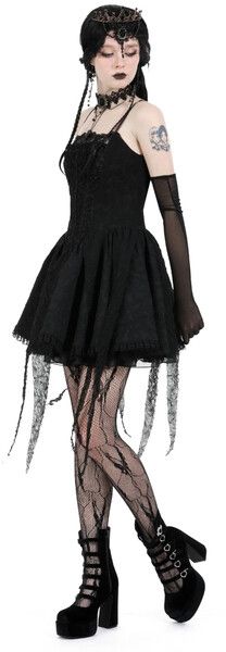 Ravena Lace Dress Gothic Knee-length Mini Dress, Alternative Long Sleeve Halloween Dress, Gothic Knee-length Mini Dress For Night Out, Black Knee-length Mini Dress For Costume Party, Knee-length Black Mini Dress For Costume Party, Gothic Black Knee-length Dress, Black Gothic Knee-length Dress, Fitted Gothic Mini Dress, Gothic Knee-length Dress For Costume Party