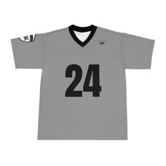 LifeStyle4BK Gray / Black/ White These custom football shirts are an absolute treat for sports fans. Made with a 100% polyester top and a 100% polyester mesh bottom, these jerseys are breathable and wick moisture away when things get heated.  .: Top material: 100% polyester (6.78 oz/yd² (230 g/m .: Bottom material: 100% polyester mesh (4.87 oz/yd² (165 g/m .: Moisture-wicking fabric .: Black, ribbed collar  .: Sewn in size and care label .: Seam thread color automatically matched to design Custom Football Shirts, Custom Football, Polyester Top, Football Jerseys, Football Shirts, Moisture Wicking Fabric, Football, Sports, Adult Outfits