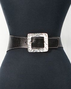 Gorgeous cutouts and studs add a Western touch to this Unique belt. 5.5" width Size 34" Genuine Leather- Black/Silver Old Silver Hardware Made in the USA **Vintage Sample, from early 2000's, buckles have slight tarnish Designer Silver Belts, Designer Silver Belt Buckles With Removable Belt, Designer Belt Buckles For Party, Vintage Belt Buckles With Removable Belt For Parties, Vintage Belt Buckles For Party, Black Party Belts With Antique Buckle, Black Party Belt With Antique Buckle, Vintage Belts With Removable Buckle For Parties, Wide Belt