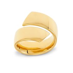 Plan to stand out with the simple yet contemporary design of this bypass bold ribbon wrap ring in 10K gold. Crafted in warm 10K gold Two bypassing polished ribbons with slanted ends wrap your finger in modern style. Makes a bold fashion statement This ring is available in size 8 only. Modern Open Bypass Ring For Formal Events, Modern Open Bypass Ring For Formal Occasions, Modern Bypass Open Ring For Formal Occasions, Modern Open Band Wide Ring For Formal Occasions, Modern Wide Band Open Ring For Formal Occasions, Modern Twist Bypass Ring For Formal Occasions, Gold Bypass Ring With Modern Twist, Modern Yellow Gold Wide Band Ring For Formal Occasions, Modern 14k Gold Bypass Ring For Formal Occasions