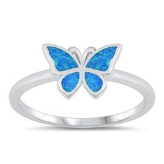 CHOOSE YOUR COLOR Blue Simulated Opal Wholesale Butterfly Ring .925 Sterling Silver Band Cubic Zirconia Female Size 8 All our silver jewelry is crafted from .925 silver also commonly referred to as sterling silver. Sterling silver is the standard for beautiful high-quality silver jewelry and cannot be replicated by lower priced silver plated jewelry. It is 92.5% pure silver, mixed with alloys to add strength and durability to stand the test of time. Keep your fine jewelry shiny and elegant by storing it properly. Jewelry needs to be stored in a dry area, preferably away from air in a jewelry box or plastic bag. Avoid exposure to harsh chemicals. Use a polishing cloth to remove tarnish build-up over time. Age Group: adult. Blue Sterling Silver Ring, Blue Round Sterling Silver Jewelry, Blue Sterling Silver Opal Promise Ring, Blue Sterling Silver Rings With Polished Finish, Blue Sterling Silver Fine Jewelry Ring, Blue Sterling Silver Ring With Polished Finish, Blue Sterling Silver Jewelry With Polished Finish, Blue Opal Ring For Gift In Fine Jewelry Style, Blue Polished Jewelry For Anniversary