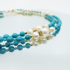 This Return to Origin multi-style beaded turquoise howlite necklace features 81 primary gemstones where every 9 gemstones are grouped and connected by spacer gemstones. Ancient Chinese people believe that the number 9 （九） means eternal, and if a person can survive 9*9 = 81 tribulations, he may be able to return to his original divine nature （九九歸真）. Your own favourite pendant can be attached to popcorn chain Pendant connector. And beaded gemstone necklace can also be styled as a glasses chain and Elegant Turquoise Necklace With Spacer Beads, Elegant Turquoise Beaded Necklace With Gemstone Beads, Elegant Turquoise Beaded Necklaces With Spacer Beads, Elegant Turquoise Jewelry With Spacer Beads, Elegant Turquoise Beaded Necklace With Spacer Beads, Elegant Turquoise Double Strand Beaded Necklaces, Elegant Double Strand Turquoise Beaded Necklace, Turquoise Round Beads Pearl Necklace With Natural Stones, Elegant Turquoise Rondelle Beaded Necklaces