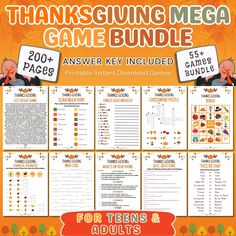 thanksgiving games and activities for kids to play in the fall with free printables