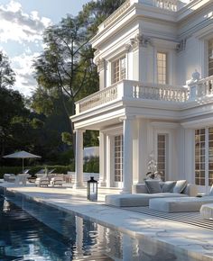 Chateau Aesthetic, Big Modern Houses, Luxury Mediterranean Homes, Ancient Castle, Classical Building, Architecture Elevation, Contemporary House Exterior, Modern Backyard Landscaping