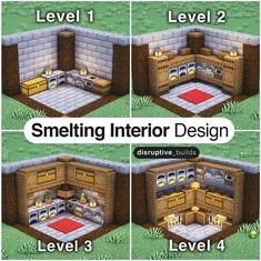 the instructions for how to make a living room in minecraft with pictures and text