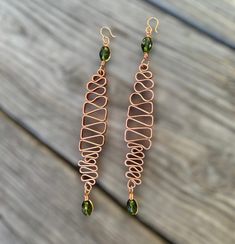 Wire Wrap Exquisite Abstract Aluminum Wire Wrap Earrings Jewelry Accessories - Etsy Bohemian Metal Linear Earrings With Ear Wire, Green Bohemian Earrings With Copper Wire, Bohemian Green Earrings With Copper Wire, Green Bohemian Copper Wire Earrings, Copper Wire Wrapped Dangle Earrings, Green Wire Wrapped Metal Earrings, Bohemian Wire Wrapped Earrings, Unique Green Wire Wrapped Earrings, Wire Jigs