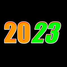 an orange and green sign with the number twenty three