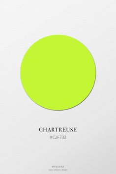 a green circle with the words chartreuse on it