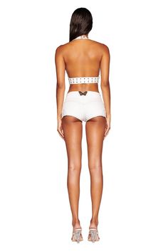 Details Best selling Sequoia Short in new white colourway Micro mini shorts in denim fabrication Low-rise waist and bodycon silhouette Featuring 'GIA' butterfly hardware at centre back Center front zipper closure Yoke seams at front and back Decorative seams at outleg hem position Recommended Underwear: Due to the low-rise, we recommend wearing this garment with a seamless low-brief Size and Fit True to size. We recommend wearing your standard size Low Rise Waist - Sits approximately 12cm below Decorative Seams, Micro Shorts, I Am Gia, Short Denim, Micro Mini, Mini Shorts, Festival Dress, Romper Pants, Skirts For Sale