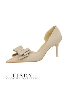 Fisdy - Elegant Womens Cutout DOrsay Pumps with Bowknot Accent and Stiletto Heel Season Activity, Bow Pattern, Elegant Shoes, Style Elegant, Olivia Mark, Stiletto Heel, Types Of Shoes, Stiletto Heels, Block Heels