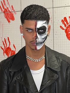 Halloween Makeup Looks For Men, Halloween Makeup Boys, Halloween Makeup Men, Halloween Makeup For Men, Boy Halloween Makeup, Scary Face Paint