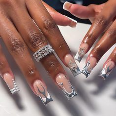 PRICES MAY VARY. [Package Content] You will get 24 pieces of IMSOHOT long square press on nails, a small clear box with glue, and you can trim it to any length you want~ [Quality Material] These silver flame press on nails are made of quality acrylic material, non-toxic and gentle to your nails and skin, durable and not easy to be scratched, will give you a nice manicure experience. [Easy to Use] After trimming and cleaning your nails, choose a false nail that is suitable for your own nail size, apply with glue, and then press it on your nails for 15 seconds, then you can have a perfect new nail. [Exquisite Design] Press on nails for you to choose, press on nails will enhance people s temperament and make people happy. You can be different every day. Suitable for girls women fashion styles Nail Art Easy, Nail Art Salon, Costume Ball, Diy Nail Art, Art Easy, Clean Nails, Nails At Home