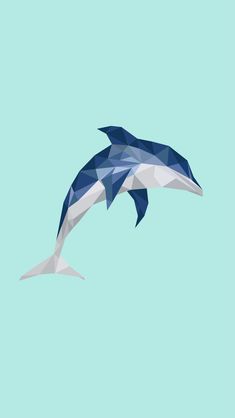 a low polygonal dolphin jumping in the air