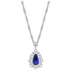 Snowflake Tanzanites! This collection features elegant pear shaped Taznzanites that are encompassed by a cage of baguette cut icy white diamonds set in white gold. Snowflake tanzanite and diamond necklace in 18K white gold. Tanzanite: 11.97 carat pear shape, 21.5x11.8x7.6mm, 1 pieces. Diamonds: 5.724 carat, round and baguette shape, G colour, VS clarity. Gold: 35.21g, 18K white gold. TZ344 Elegant Sapphire Pear-shaped Necklace, Elegant Pear-shaped Sapphire Necklace, Formal Teardrop Jewelry With Baguette Diamonds, Formal Teardrop Baguette Diamond Jewelry, Elegant Pear-shaped Gemstone Diamond Necklace, Formal Sapphire Pear-shaped Necklaces, Formal Pear-shaped Sapphire Necklace, Elegant Sapphire Necklaces With Sparkling Stones, Elegant Sapphire Necklace With Sparkling Stones