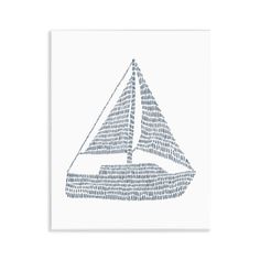 a sailboat made out of words on a white paper with the word's name in