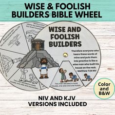 the wise and foolish wheel for kids to learn how to build their own building structure