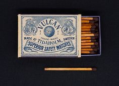 an unopened matchbox with matches on it