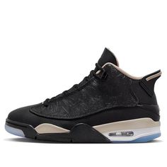 Air Jordan Dub Zero 'Black Fossil Stone' 311046-021 Black Breathable Leather Jordan Shoes, Black Leather Breathable Jordan Shoes, Jordan Dub Zero, Air Jordan, Fossil, Air Jordans, Jordan, Stone, Black