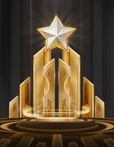 an award stage with a star on top