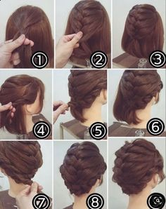 Sanggul Modern, Romantic Hairstyles, Braided Hairstyle, Easy Braids, Fancy Hairstyles, Short Hair Updo, Trending Hairstyles, Box Braids Hairstyles, Braids For Short Hair