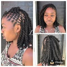 Braid Back Loc Styles, Retwist Styles For Locs Women, Medium Long Loc Styles, Lox Styles For Women Long, Loc Side Styles, Locs Rope Twist Styles, Short 2 Strand Twist Loc Styles, Loc Twist Out Styles