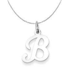 Sterling Silver, Sophia Collection, Small Script Initial B Necklace B Necklace, Initial B, Script Initial, Tiny Charm, Bow Jewelry, Disc Pendant, Small Pendant, Shell Pendant, Jewelry Companies