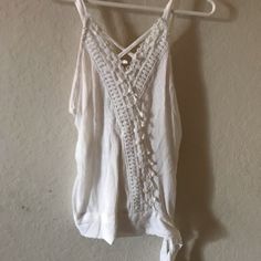 Tank Top - Color ( White) - Size Xs - Brand( Rebellion) - Condition ( Nwt) - Ties On Side - Lacy Design In Front White Lace Top, White Lace, Lace Top, Color White, Tank Top, Womens Tops, Tank Tops, Lace, Women Shopping