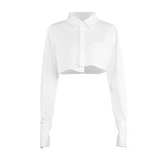 Achieve an effortlessly sophisticated look with this white crop shirt from our collection. Featuring a long sleeve lapel neck and front pocket, it's finished with an asymmetrical hem for an air of modernity. Crafted with luxurious fabrics, it will elevate any outfit, adding a touch of elegance. Material:90% Polyester, 10% Spandex White Crop Shirt, White Lace Dress Short, White Lace Shorts, Casual Sundress, Asymmetrical Hem Dress, Long Red Dress, Sophisticated Look, Shirts Women Fashion, Black And White Shirt