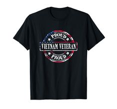 a black t - shirt with the words proud vietnam and an american flag