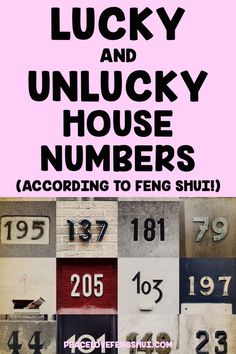 the cover of lucky and unlucky house numbers according to fens shui