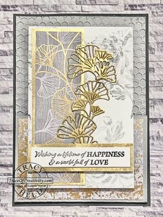 a card with gold foil and flowers on it, which reads happy valentine's day