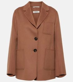 Buy Max Mara Angela Wool Jacket - Brown At 50% Off | Editorialist Brown Wool Outerwear With Patch Pockets, Brown Blazer With Patch Pockets For Office, Brown Office Blazer With Patch Pockets, Fall Wool Coat With Pockets For Work, Elegant Brown Outerwear With Patch Pockets, Casual Wool Coat For Office With Pockets, Winter Wool Blazer With Flap Pockets, Casual Wool Coat With Pockets For Office, Wool Coat With Patch Pockets For Fall