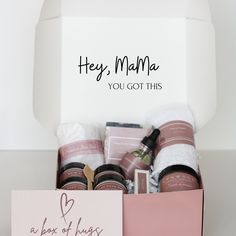 a box of hugs for mother's day with the message hey mama you got this