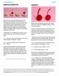 the instructions for how to crochet cherries are shown in an article on knitting