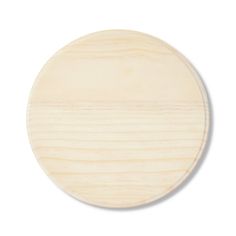 a round wooden plate on a white background