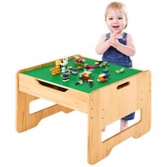 PRICES MAY VARY. 【 2-in-1 for Play/Learn, 2-Level Height Adjustable】 FUNLIO kids activity table has 2-sided top. Your little one can easily switch between a play table and a learning table. So whether your baby is building, reading, or drawing, this table continue adapting to their needs. This activity table boasts 2 levels of adjustable height (18"/45.5cm, 15.6"/39.5cm). It is suitable for kids aged 3+ years. As your baby grows up, this table will always provide an activity center for endless c Plans For Lego Table, Activity Table For Kids, Learning Table, Table For Kids, Kids Play Table, Kids Activity Table, Toddler Table, Activity Center, Play Table