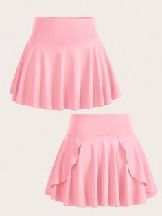 Casual Solid Color Cheerleading Skirt, Pink Sporty Skirted Skort, Pink Lined Sports Skirt, Spring Tennis Skirt For Cheerleading, Pink Sports Skirt With Lining, Casual Pink Sports Skirt, Casual Pink Skirt For Sports, Pink Mini Skirt For Sports In Spring, Pink Skirted Skirt With Built-in Shorts