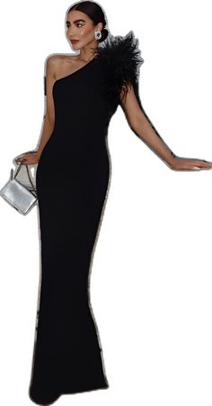 Elegant Black Maxi Dress For Club, Black One-shoulder Bodycon Prom Dress, One Shoulder Black Bodycon Dress For Prom, Black One-shoulder Bodycon Dress For Prom, Formal Fishtail Bodycon Dress, Chic Black Fishtail Dress, Chic Fishtail Cocktail Dresses, Chic Fishtail Prom Dress, Chic Fishtail Maxi Dress For Party