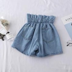 Trendy Solid Color Summer Shorts, Trendy Solid Color Shorts, Casual High Waist Summer Shorts, Casual High Waist Shorts For Summer, Trendy Short Solid Color Bottoms, Trendy Solid Color Short Bottoms, Solid Denim Shorts For Summer, Summer High Waist Cotton Shorts, Trendy High-waisted Shorts For Summer