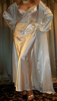 Beautiful Nightgown, Nights In White Satin, White Nightgown, Satin Nightgown, Long Nightgown, Classic Lingerie, Dark Blood