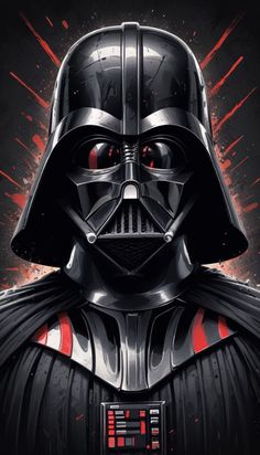 darth vader from star wars is shown with red eyes and an angry look on his face