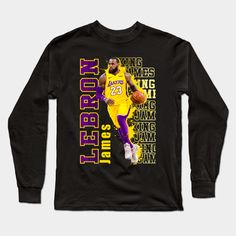 lebron james design -- Choose from our vast selection of Long Sleeve T-Shirts to match with your favorite design to make the perfect custom graphic Long Sleeve T-shirt. Pick your favorite: Classic or Premium. Customize your color! For men and women. Sports Basketball, Lebron James, Graphic Long Sleeve, Long Sleeve T Shirts, Shirt Men, Long Sleeve T Shirt, Long Sleeve Tshirt, Tshirt Designs, Men And Women