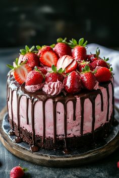 Indulge in Bliss: Decadent Strawberry Chocolate Fantasy Ice Cream Cake Recipe Frozen Ice Cream Cake, Oreo Strawberry Cake, Easy Desserts Recipes, Christmas Ice Cream Cake, Strawberry Ice Cream Cake, Chocolate Ice Cream Cake, Chocolate Fantasy, Christmas Ice Cream, Salted Caramel Cupcakes