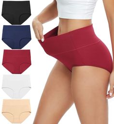 PRICES MAY VARY. FULL BACK COVERAGE-High Waisted Underwear tummy control, and nicely stretchy. With the elastic waistband,It won't rolling or bunching ,keeps you comfortable wearing them all day&night. THE BEST FOR OFFICE LADY - Comfy full coverage brief panties is really good choose for reduce back pain after long-time working. The high waisted underwear with enough support in waistband reduce the pressure on the spine, help to reduce back pain. In the meantime, it can take care your uterus kee Shapewear For Women, Best Gifts For Mom, Lounge Lingerie, Women's Shapewear, Office Lady, Bra Women, Postpartum, Shapewear, Women Lingerie