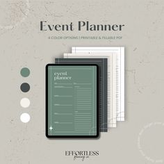 an event planner is shown on the cover