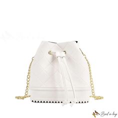 Bird in Bag - New PU bags female fashion drawstring bucket bag sense ringer chain single shoulder handbag crossbody Trendy Bucket Bag With Chain Strap For Travel, Trendy Spring Bucket Bag Pouch, Elegant Bucket-style Phone Bag, Chic Crossbody Bucket Bag, Spring Fashion Bucket Shoulder Bag, Bucket Shoulder Bag With Chain Strap, Chic Tote Bucket Bag, Casual Bucket Bag As Fashion Accessory, Chain Strap Bucket Shoulder Bag