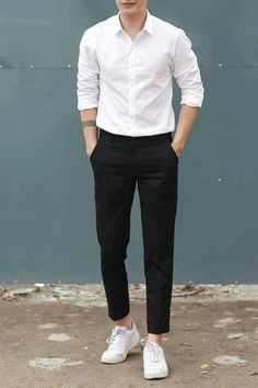 Formal Black Pants Outfit Men, Formal Outfits For Boys, White Shirt Black Pants Outfit Men, White Shirt Black Pants Outfit, Formal Outfit For Boys, Outfit Formal Hombre, Formal Dress For Boys, White Formal Outfit, Boys Formal Outfit