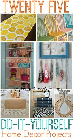 several different pictures with the words do - it - yourself home decor projects