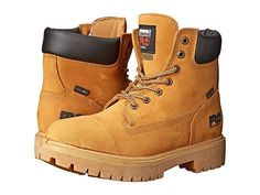 Timberland PRO Direct Attach 6 Soft Toe Men's Work Lace-up Boots Wheat Nubuck Leather Taller Exercises, Timberland Boots Outfit Mens, Timberland Boots Outfit, Timberland Waterproof Boots, Timberland Logo, Timberland Outfits, Timberland Waterproof, Shoes Boots Timberland, Yellow Boots